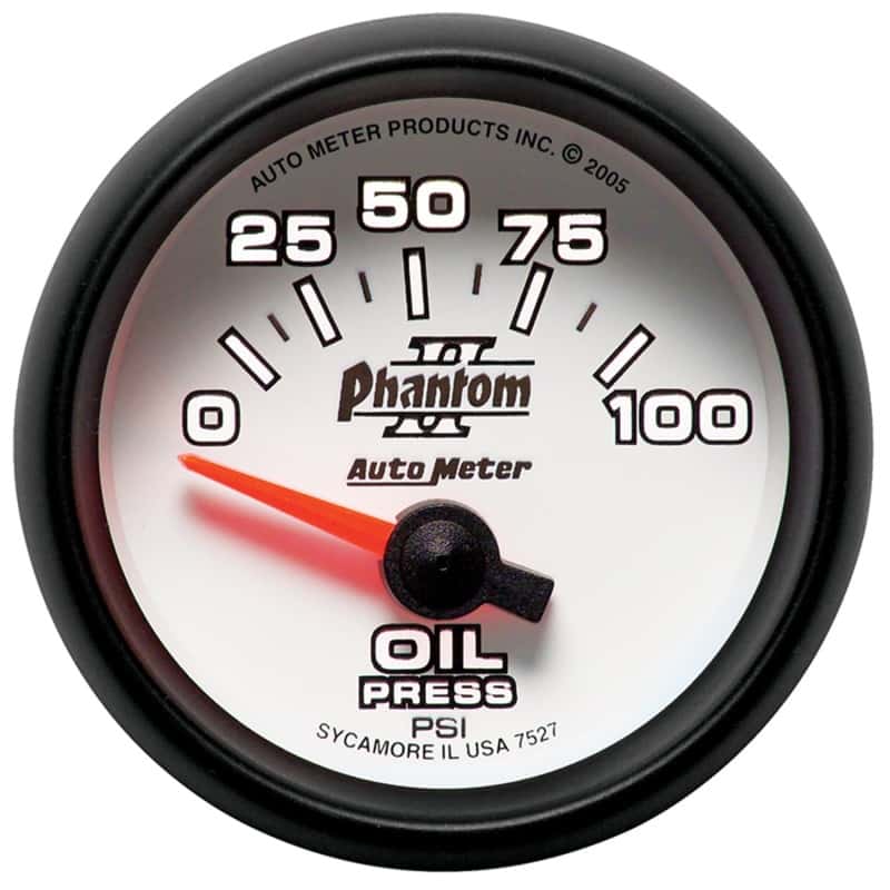 AutoMeter — Autometer Phantom II 52mm Short Sweep Electronic 0-100psi Oil Pressure Gauge
2-1/16" OIL PRESS, 0 - view 4