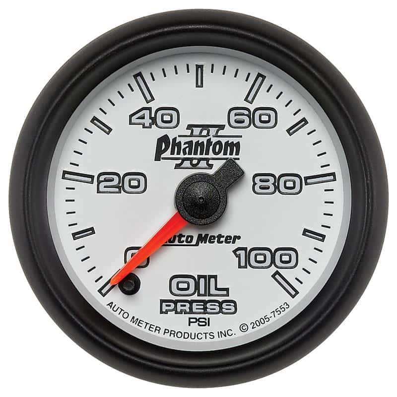AutoMeter — Autometer Phantom II 52mm Full Sweep Electronic 0-100 PSI Oil Pressure Gauge
2-1/16" OIL PRESS, 0 - view 2