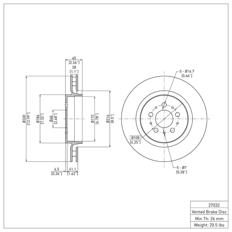 DFC — DFC 04-07 Volvo V70/S60 Rear GeoSPEC Coated Rotor
DFC Brake Rotor - view 2