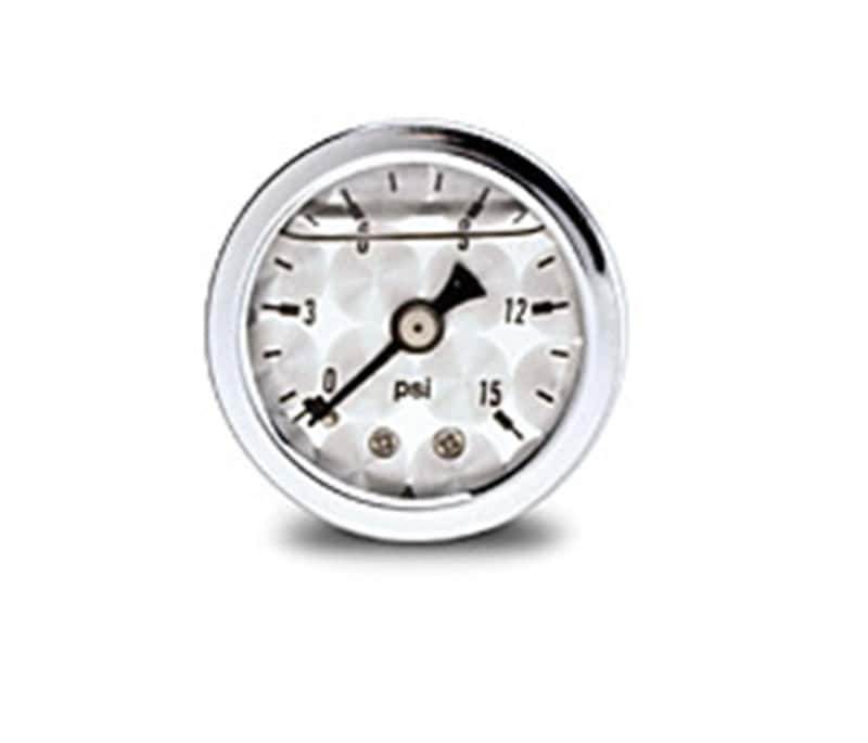 Russell — Russell Performance 15 psi fuel pressure gauge machine face (Liquid-filled) - view 1