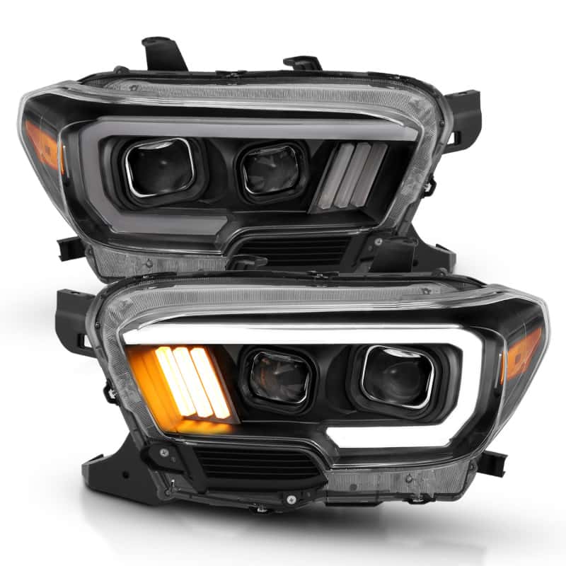 ANZO — ANZO 2016-2017 Toyota Tacoma Projector Headlights w/ Plank Style Design Black/Amber w/ DRL
Projector Headlights
Head Light Set - view 1