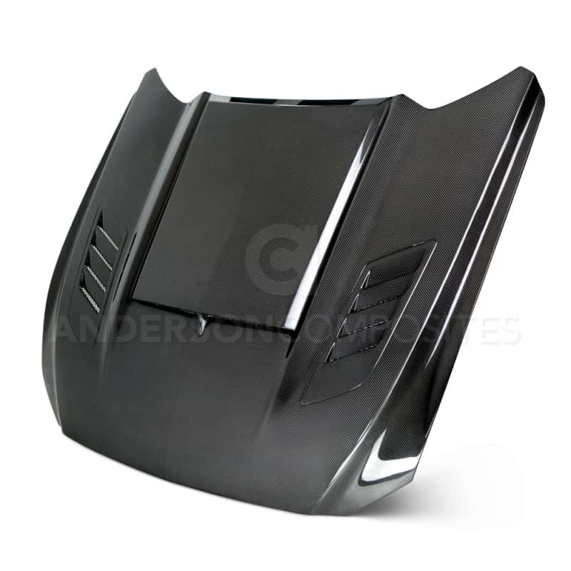 Anderson Composites — Anderson Composites 15-17 Ford Mustang (Excl. GT350/GT350R) Ram Air Double Sided Hood - view 1