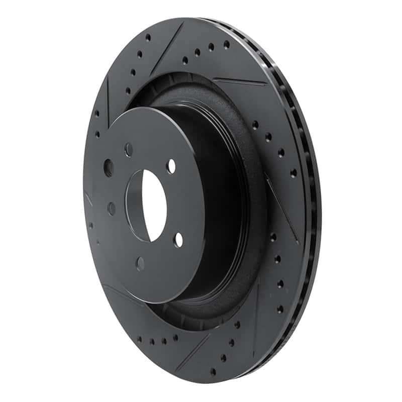 R1 Concepts — R1 08-25 Infiniti Q60 Rear Left Drilled & Slotted Black Brake Rotor
R1 Brake Rotor Drill - view 2