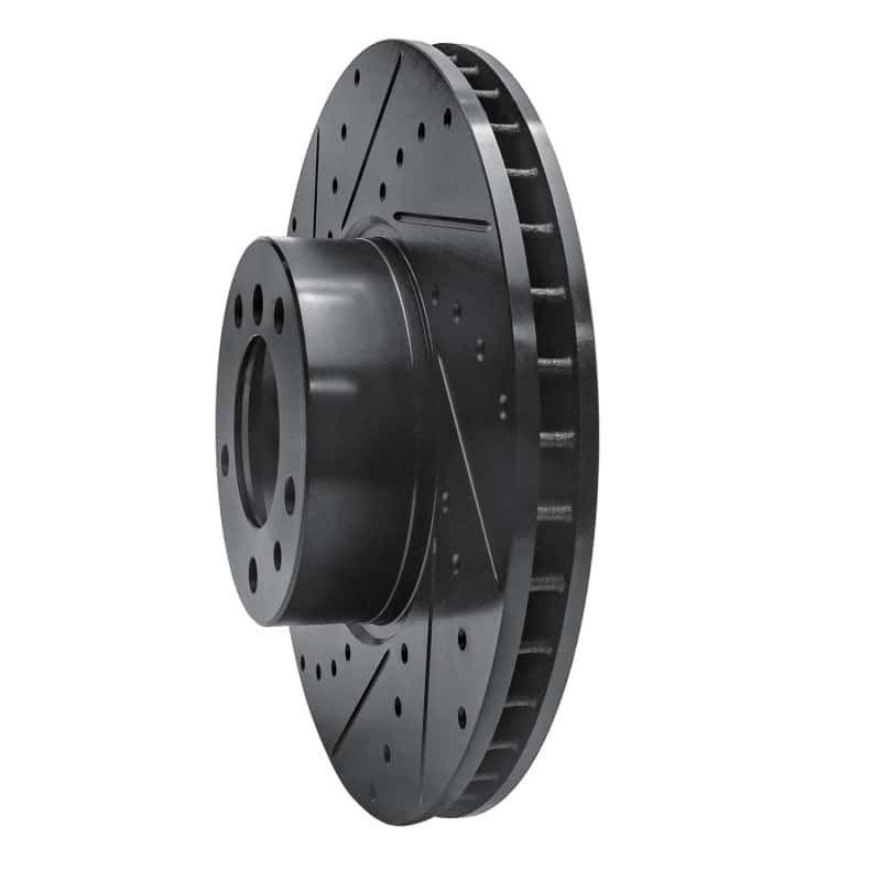 R1 Concepts — R1 91-01 BMW 740I Front Left Drilled & Slotted Black Brake Rotor
R1 Brake Rotor Drill - view 2
