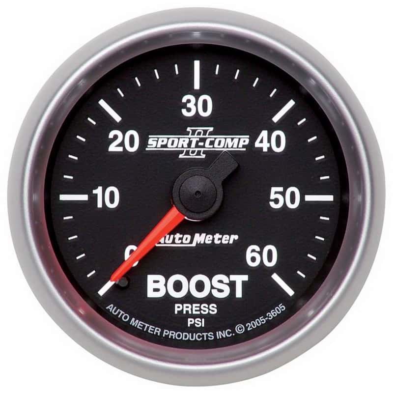 AutoMeter — Autometer Sport-Comp II Mechanical 52mm 0-60 PSI Mechanical Boost Gauge
2-1/16" BOOST, 0-60 - view 2