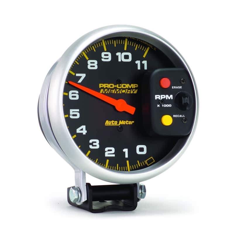 AutoMeter — Autometer Pro-Comp 5in 0-11000 RPM Pedestal w/Peak Memory Tachometer
5" TACH, 11,000 RPM, - view 6