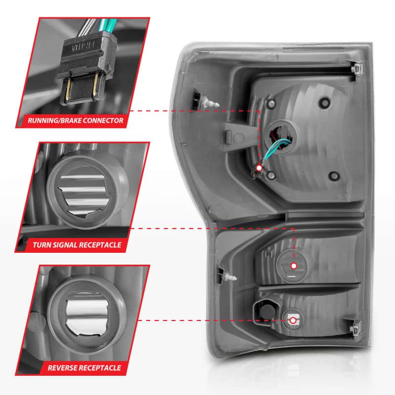 ANZO — ANZO 07-11 Toyota Tundra Full LED Taillights Black Housing Smoke Lens G2 (w/C light Bars)
Tail Light Set - view 8