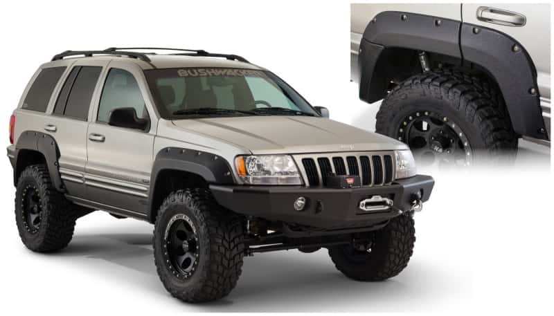 Bushwacker — Bushwacker 99-04 Jeep Grand Cherokee Cutout Style Flares 2pc - Black
FF Jeep Cutout 2Pc - view 1