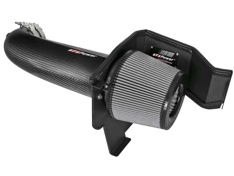 aFe — aFe POWER Magnum FORCE Carbon Fiber Stage 2 Track Series Pro Dry S CAIS - 11-18 Dodge Challenger V8
Track Series Intake - view 1