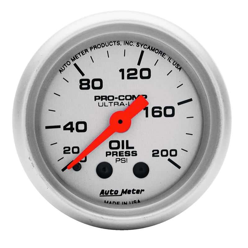 AutoMeter — Autometer Ultra-Lite 52mm 0-200 PSI Mechanical Oil Pressure Gauge
2" OIL PRESS, 0-200 - view 2