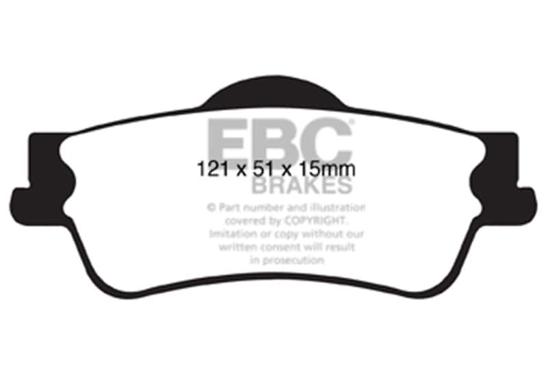 EBC — EBC 11+ Chevrolet Caprice 3.6 Ultimax2 Rear Brake Pads
Disc Brake Pad - view 1