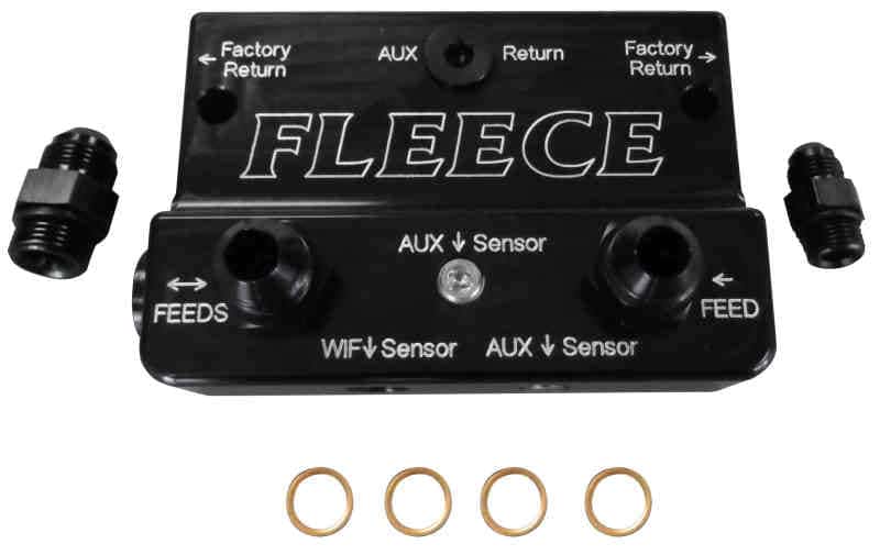Fleece Performance — Fleece Performance 10-12 Dodge 6.7L Cummins 4th Gen Fuel Distribution Block
Fuel Ln Junc. Block - view 2