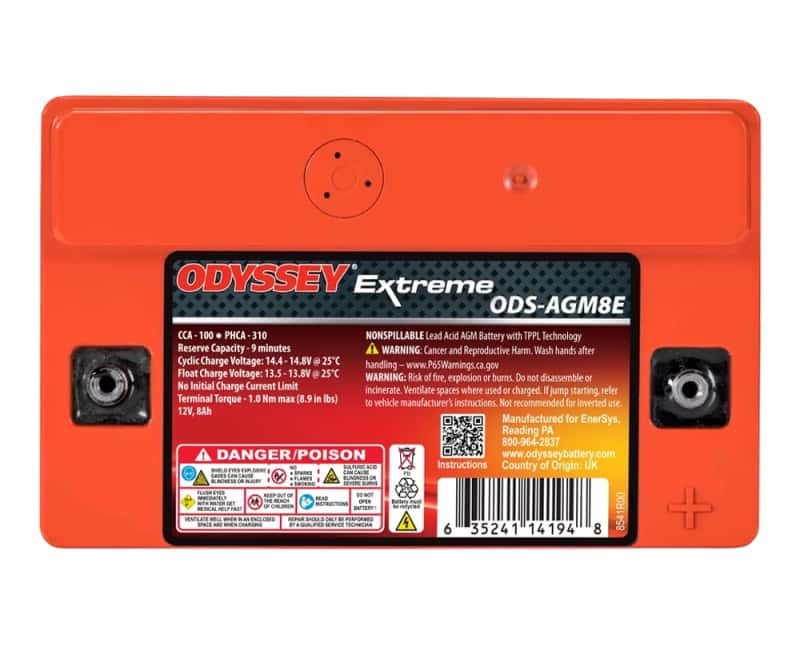 Odyssey Battery — Odyssey Battery Powersport Extreme AGM Battery (PC310)
Odyssey ODS-AGM8E - view 3