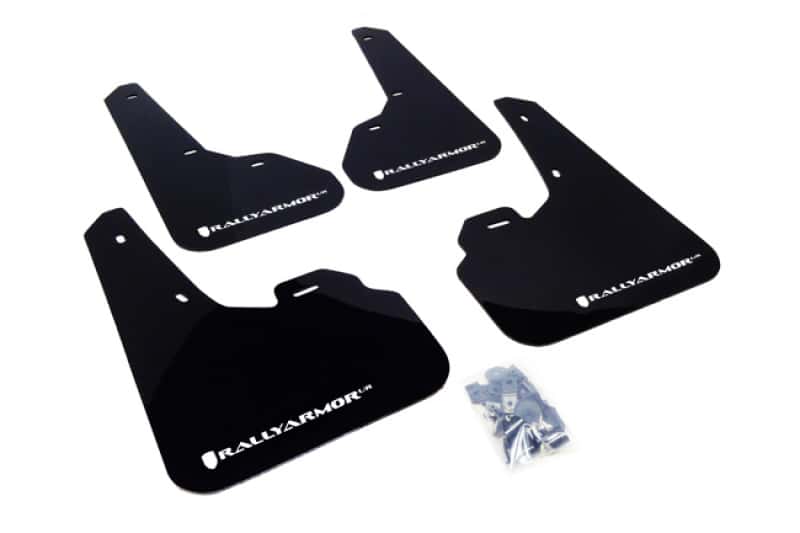Rally Armor — Rally Armor 10-13 Mazda3/Speed3 (Hatch/Sedan) Black UR Mud Flap w/White Logo
Mud Flap - view 1