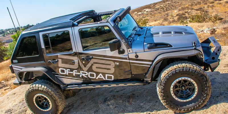 DV8 Offroad — DV8 Offroad 07-18 Jeep Wrangler JK 2 Piece Fast Back Hard Top 4 Door - Black (DS Only) - view 7