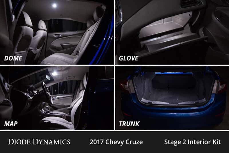 Diode Dynamics — Diode Dynamics 11-15 Chevrolet Cruze Interior LED Kit Cool White Stage 1 - view 5