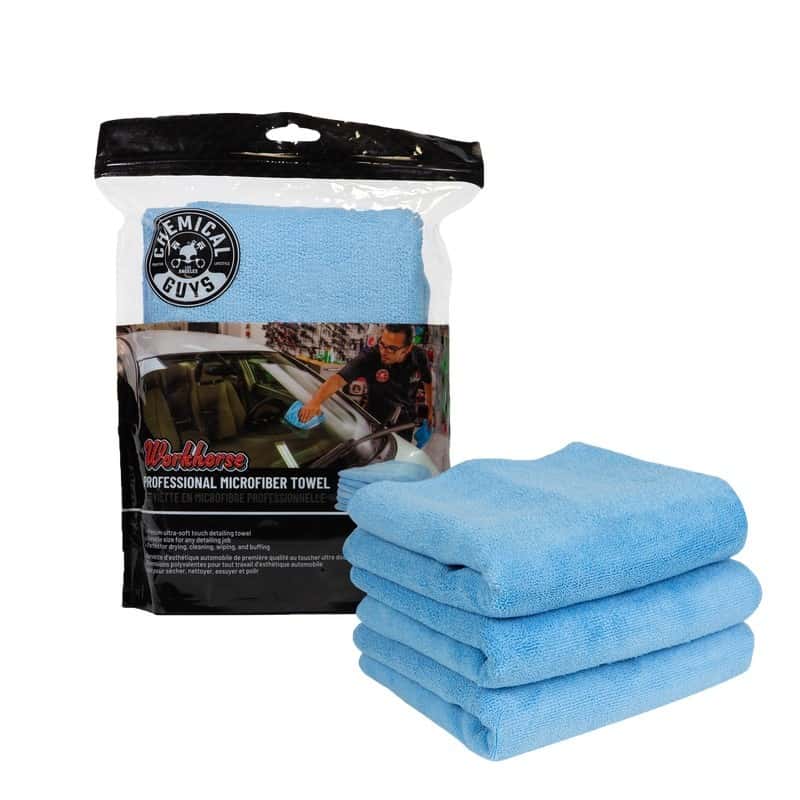 Chemical Guys — Chemical Guys Workhorse Professional Microfiber Towel - 16in x 16in - Blue - 3 Pack - view 4