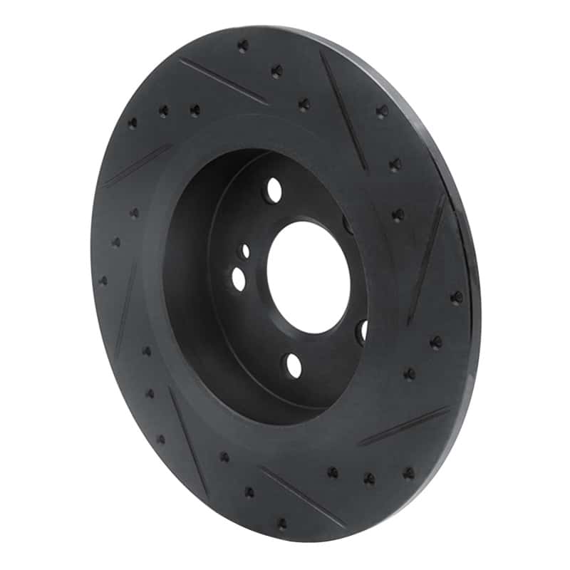 R1 Concepts — R1 12-20 Mercedes-Benz SLC300 Rear Left Drilled & Slotted Black Brake Rotor
R1 Brake Rotor Drill - view 4