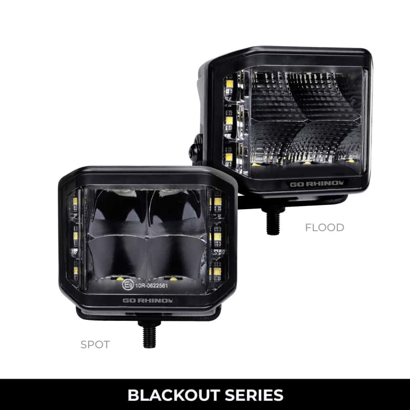 Go Rhino — Go Rhino Xplor Blackout Series Cube LED Sideline Flood Light Kit (Surface Mount) 4x3 - Blk (Pair)
BLK-Sideline Lights - view 7