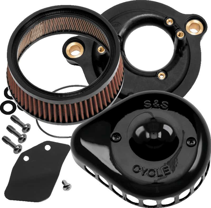 S&S Cycle — S&S Cycle 2017+ M8 Models Stealth Air Cleaner Kit w/ Gloss Black Mini Teardrop Cover - view 1