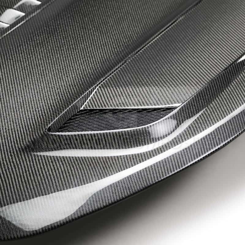 Anderson Composites — Anderson Composites 16-19 Chevrolet Camaro Double Sided Carbon Fiber Type-T2 Style Hood - view 4