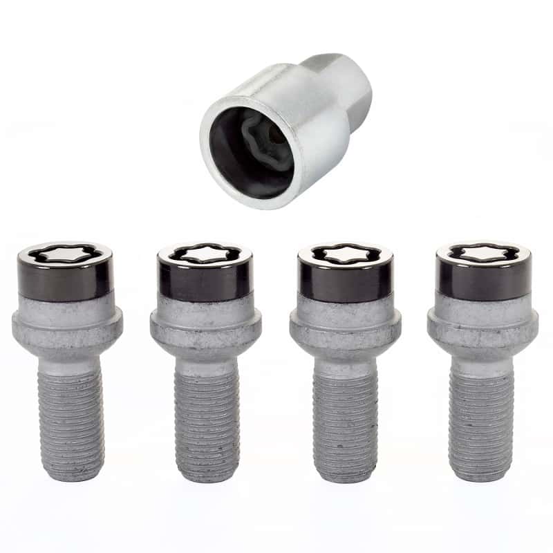McGard — McGard Wheel Lock Bolt Set - 4pk. (Radius Seat) M14X1.5 / 17mm Hex / 27.0mm Shank Length - Black - view 1