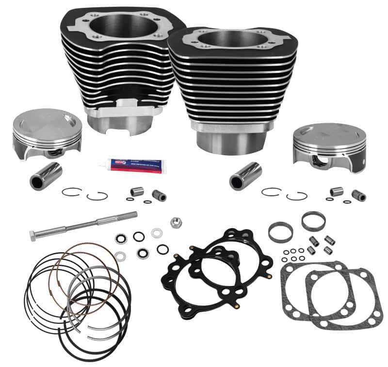 S&S Cycle — S&S Cycle 07-16 BT 124in Standard Compression 4-1/8in Big Bore Kit - Wrinkle Black - view 1
