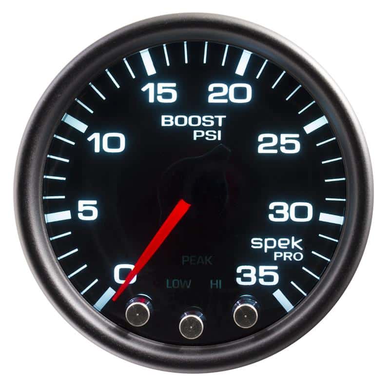 AutoMeter — Autometer Spek-Pro Gauge Boost 2 1/16in 35psi Stepper Motor W/Peak & Warn Blacksmoke//Black
GA 2" BST 35 BSB SPK - view 1