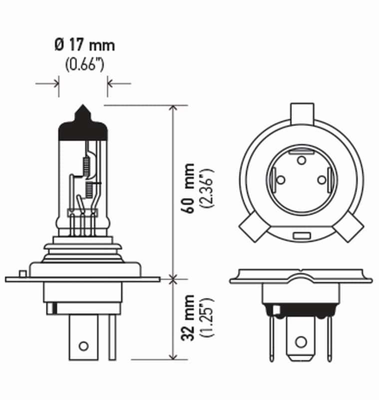 Hella — Hella Bulb H4 12V 60/55W P43T T4625 Sb
H4SB Halogen Bulb - view 8