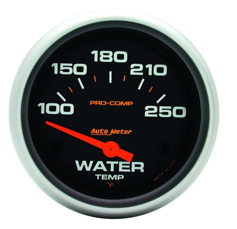 AutoMeter — Autometer Pro-Comp 2 5/8in 100-250 Deg F Short Sweep Electric Water Temp Gauge
2-5/8" WATER TEMP, 1 - view 2