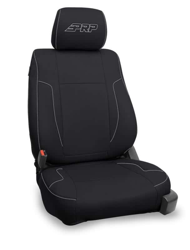 PRP Seats — PRP 12-14 Ford Raptor Front Seat Covers (Pair) - Black w Silver Stitch - view 8