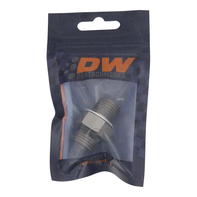 DeatschWerks — DeatschWerks 6AN ORB Male To 14 X 1.5 Metric Male (Incl O-Ring and Crush Washer) - view 1