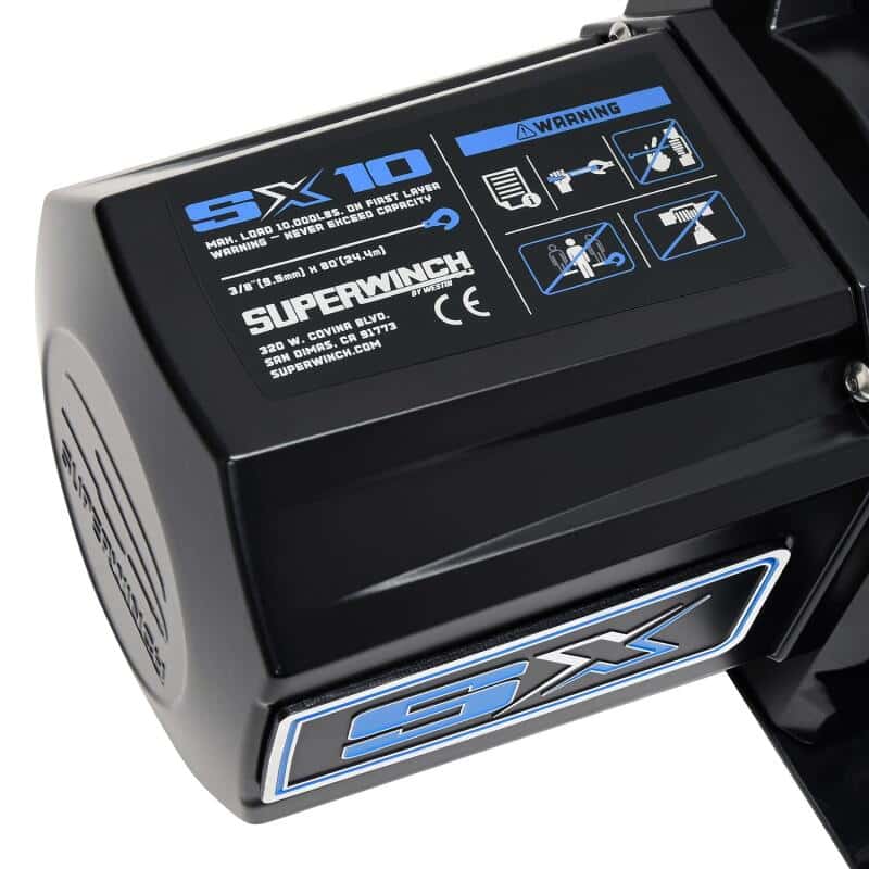 Superwinch — Superwinch 10000 LBS 12V DC 3/8in x 80ft Synthetic Rope SX10SR Winch - Semi Gloss Black
Winch - view 16