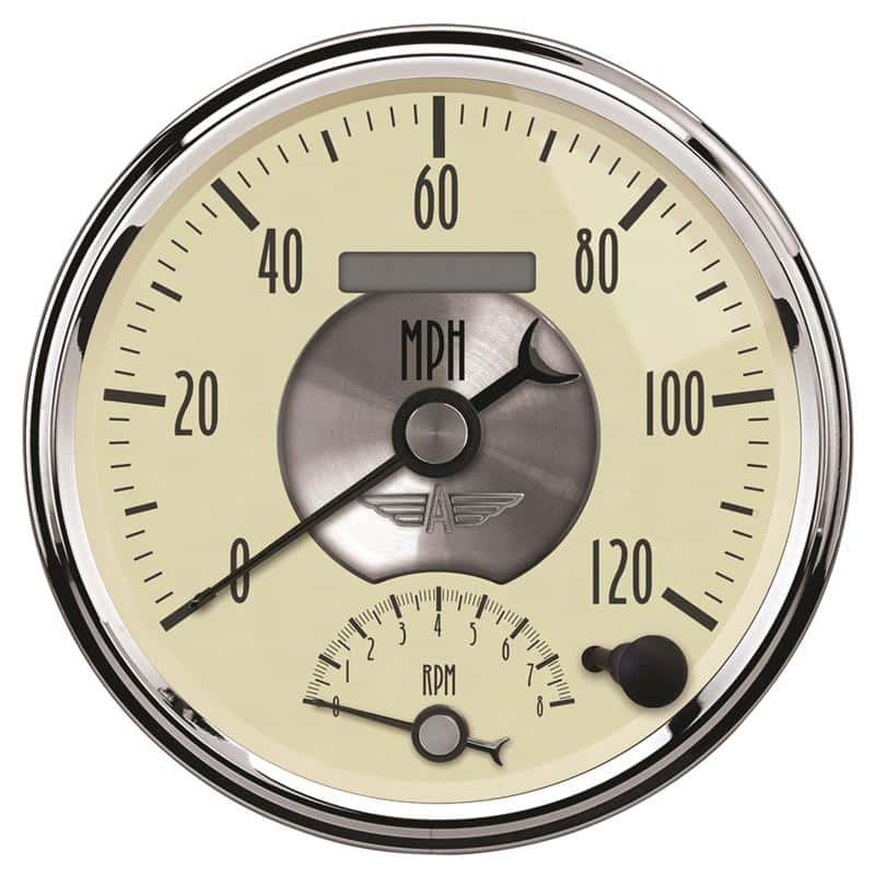 AutoMeter — AutoMeter Gauge Tach/Speedo 5in. 120MPH & 8K RPM Elec. Program. Prestige Antique. Ivory
5" TACH/SPEEDO, PRES - view 2