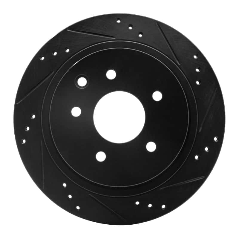 R1 Concepts — R1 02-06 Infiniti Q45 Rear Right Drilled & Slotted Black Brake Rotor
R1 Brake Rotor Drill - view 1