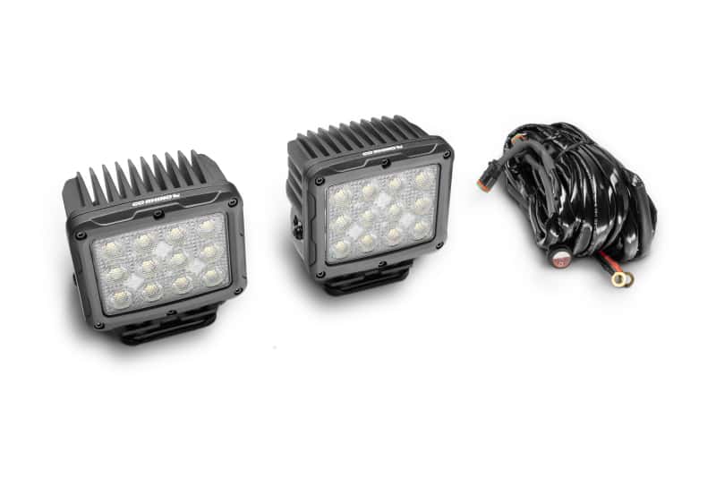 Go Rhino — Go Rhino Xplor Bright Series Rectangle SingleLED Spot Light Kit (Surface Mount) 5in. - Blk (Pair)
Bright- 5" Light Kit - view 3