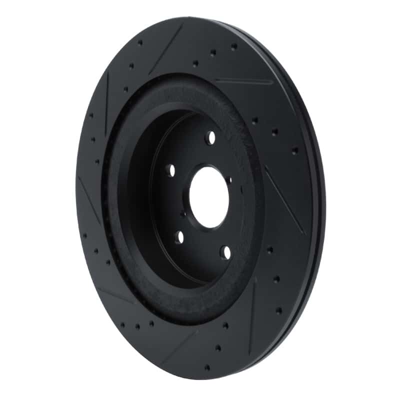 R1 Concepts — R1 -25 Subaru Ascent Rear Right Drilled & Slotted Black Brake Rotor
R1 Brake Rotor Drill - view 4