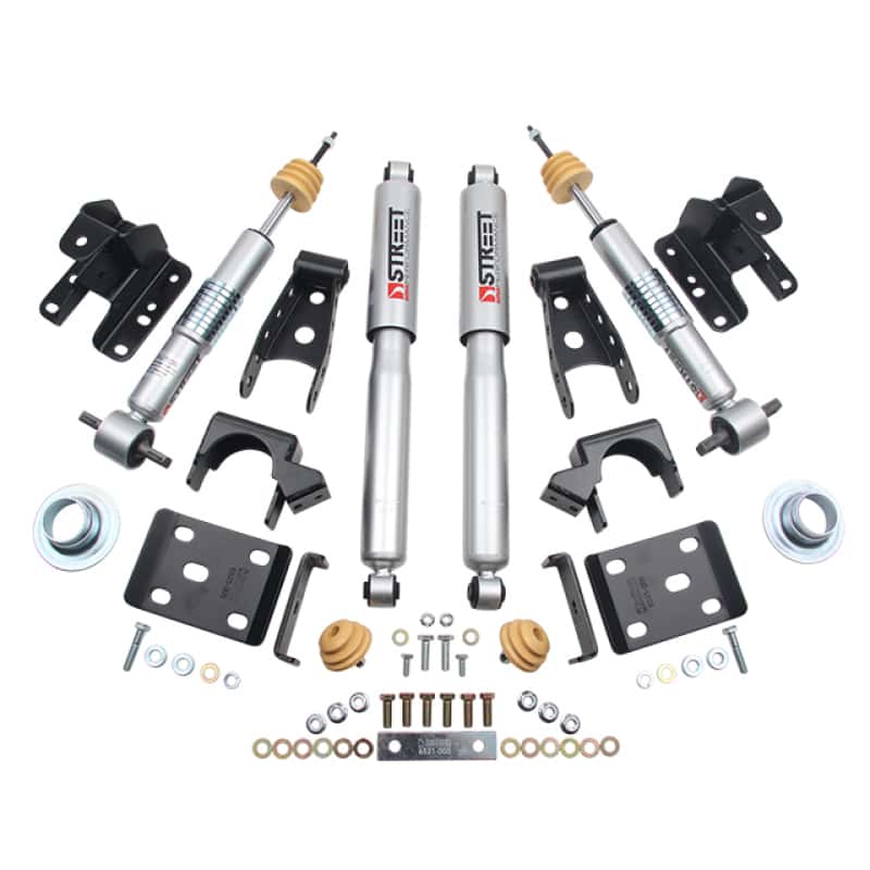 Belltech — Belltech LOWERING KIT 14-17 Chevy Silverado/Sierra 1in to -2in Front/4in Rear w/ Street Perf Shocks
LOWERING KIT - view 1