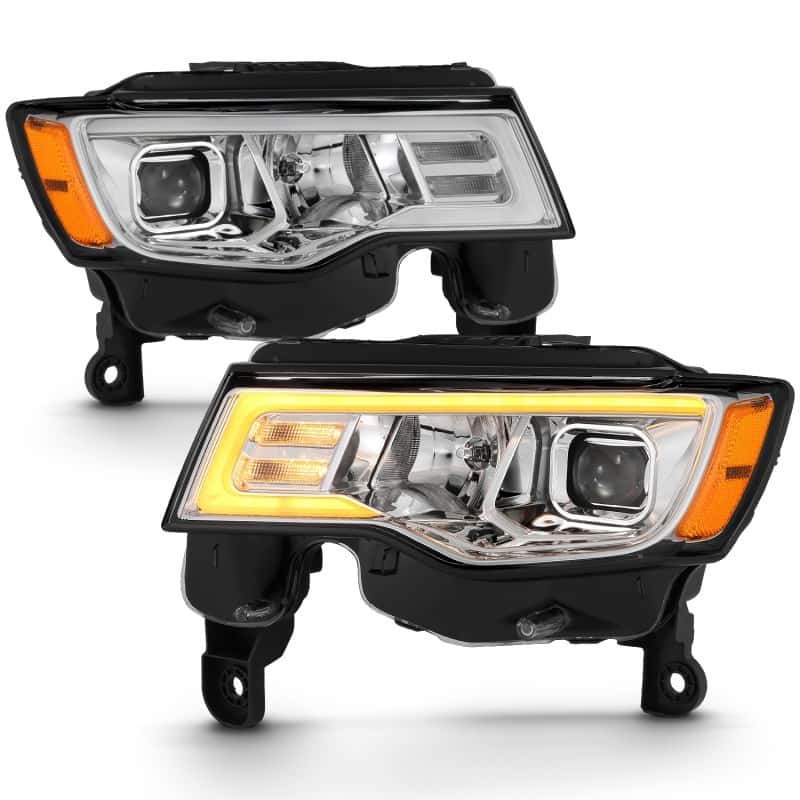 ANZO — ANZO 2017-2018 Jeep Grand Cherokee Projector Headlights w/ Plank Style Switchback - Chrome w/ Amber
Projector Headlights
Head Light Set - view 4