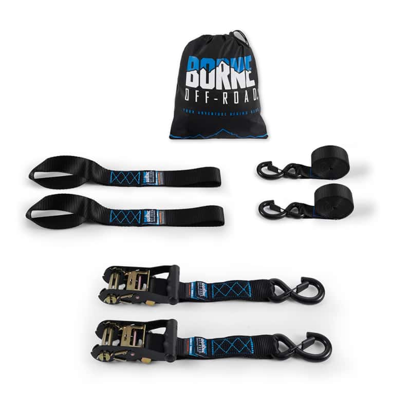 Borne Off-Road — Borne Off-Road Heavy-Duty Ratchet Tie-Down Kit (2-Pack) - Black - view 4