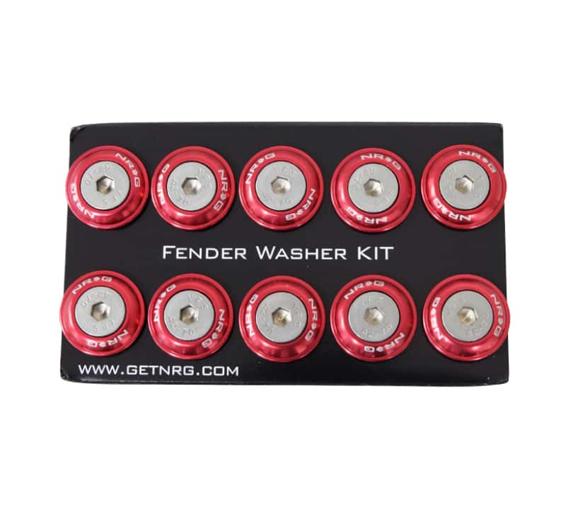 NRG — NRG Fender Washer Kit w/Rivets For Plastic (Red) - Set of 10 - view 1