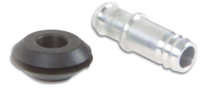 Vibrant — Vibrant 10mm (2/5in) O.D. Aluminum Vacuum Hose Fitting (includes Rubber Grommet)
3/8"ODBarbALVacuumFt
10mmODAlVacLineFtg
Vacuum Fitting - view 4