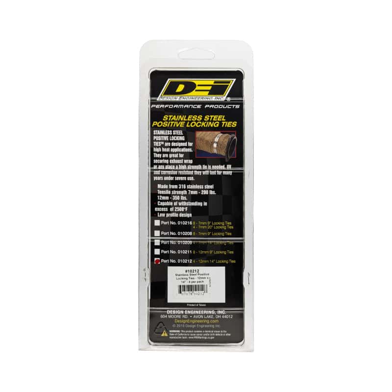 DEI — DEI Stainless Steel Positive Locking Tie 1/2in (12mm) x 14in - 4 per pack
Heat Shield Tie - view 7