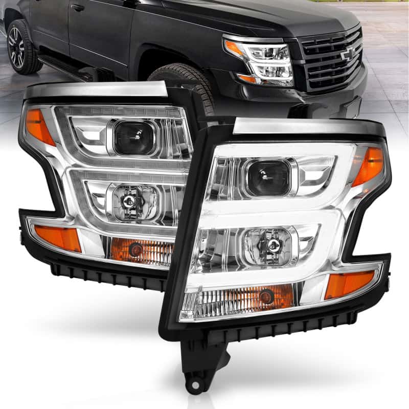 ANZO — ANZO 2015-2020 Chevy Tahoe Projector Headlights Plank Style Chrome w/DRL
Head Light Set
HdLtSet - view 2