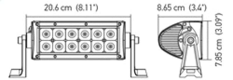 Hella — Hella Value Fit 8in Light - 36W Dual Row White Housing Flood Beam - LED - view 5