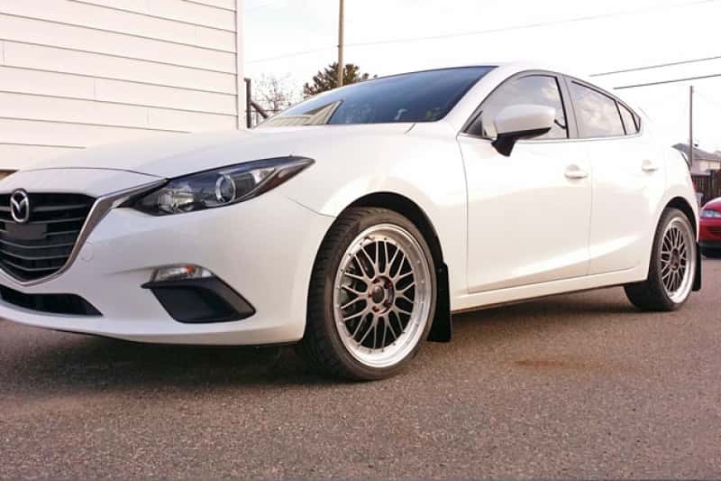 Rally Armor — Rally Armor 14-18 Mazda3 Red UR Mud Flap w/White Logo
Mud Flap - view 5