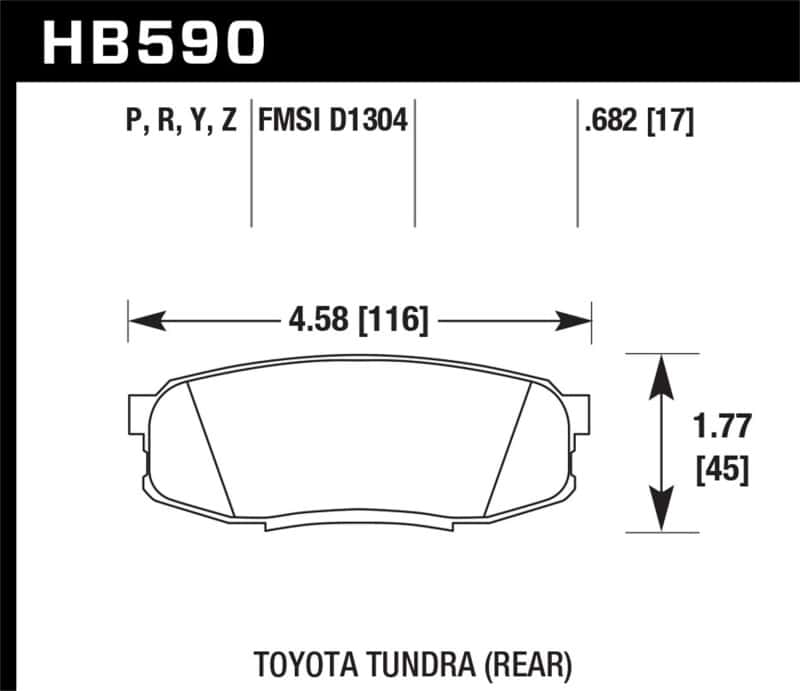 Hawk Performance — Hawk 2019 Toyota Tundra/2019 Lexus NX300 HP Plus Brake Pad Set
Disc Brake Pad - view 1