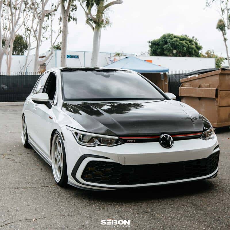 Seibon — Seibon 22-23 Volkswagen Golf GTI/R  TM-Style Carbon Fiber Hood - view 7