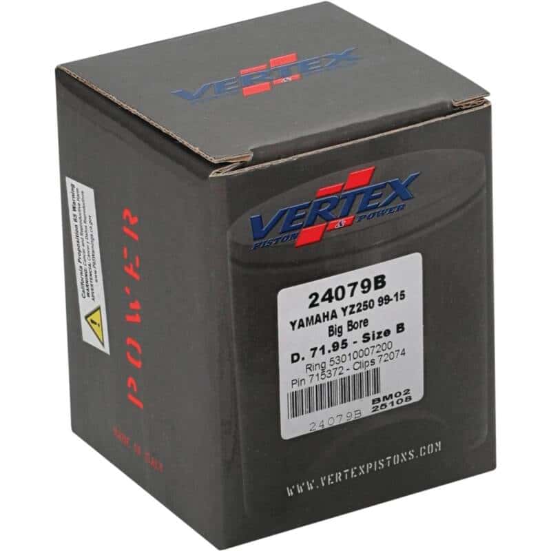 Vertex Pistons — Vertex Piston 22-23 Fantic Motor XX 250 250cc +5.6mm Cast Big Bore Piston Kit 72mm. 295cc. - view 2