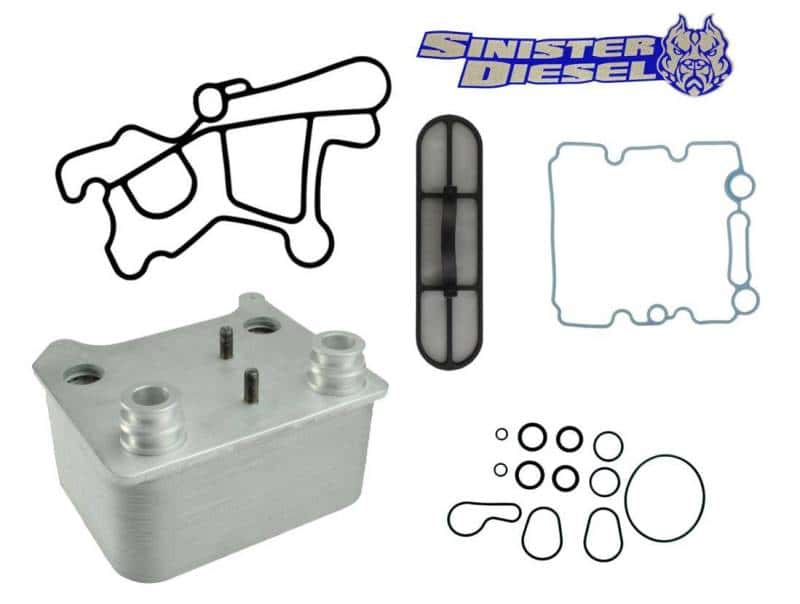 Sinister Diesel — Sinister Diesel 03-07 Ford Powerstroke 6.0L Oil Cooler Kit (Includes Gaskets & O-Rings)
Oil Cooler - view 1